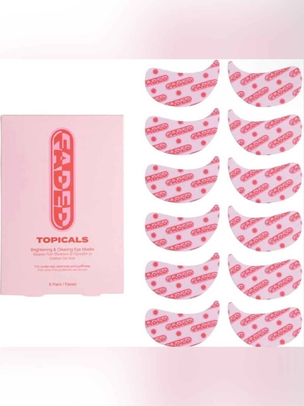 Topicals, Faded Brightening Under Eye Masks, Depuffs & Brightens, Set of 6